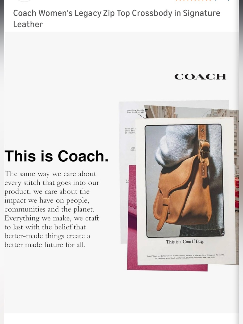 Worn 1x Coach Pink Signature Embossed Leather Crossbody - Picture 6 of 11